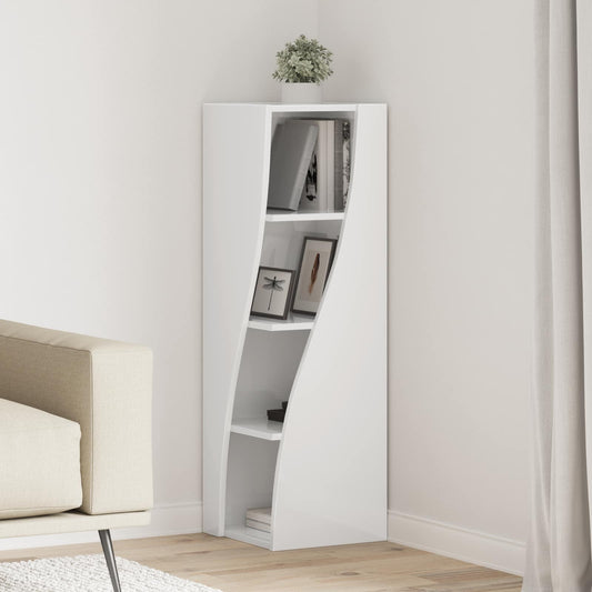 Corner Cabinet 32x32x102cm Engineered Wood High Gloss White