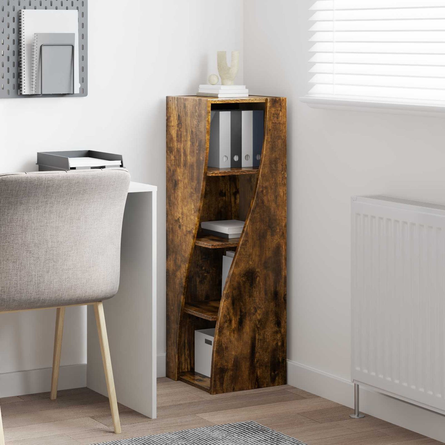 Corner Cabinet Smoked Oak 32x32x102cm Engineered Wood