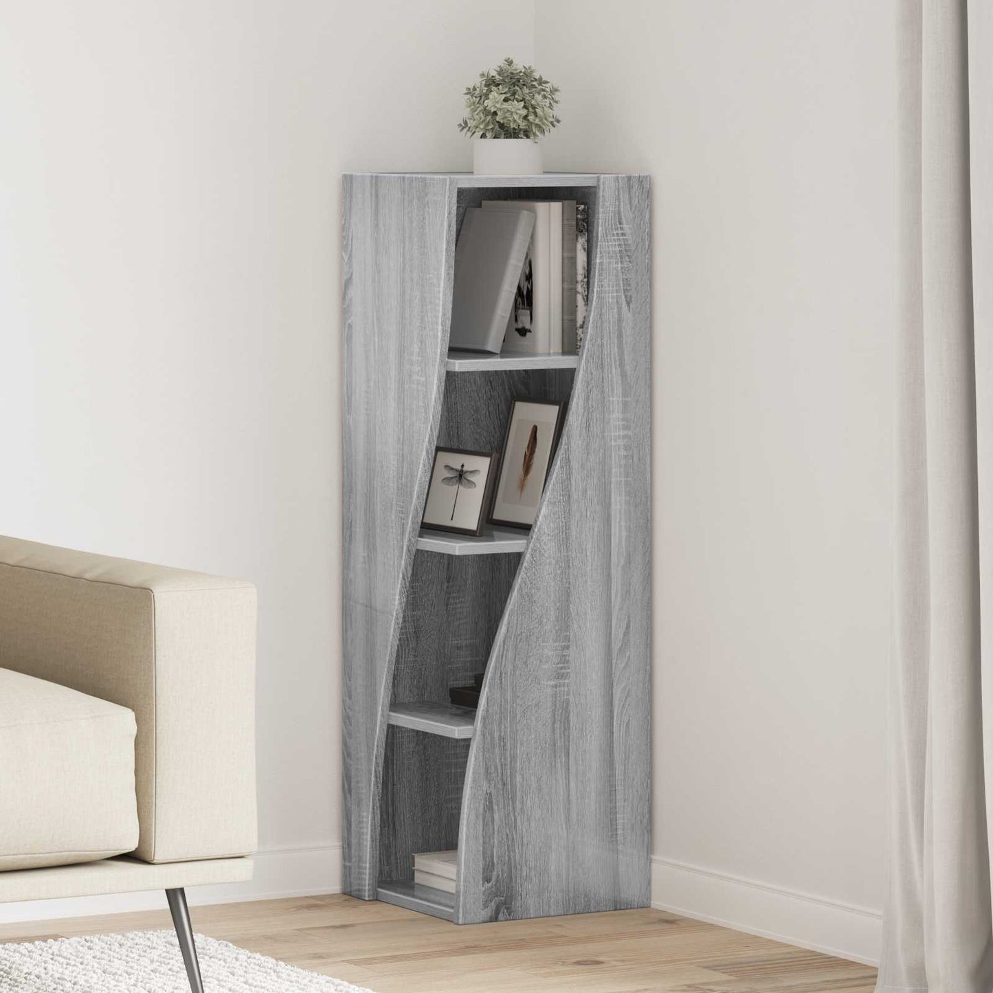 Corner Cabinet 32x32x102cm Engineered Wood Grey Sonoma