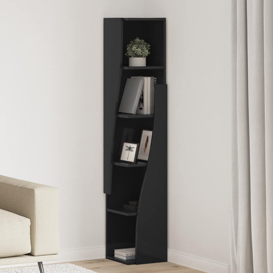 Corner Cabinet 27.5x27x140cm Engineered Wood Black
