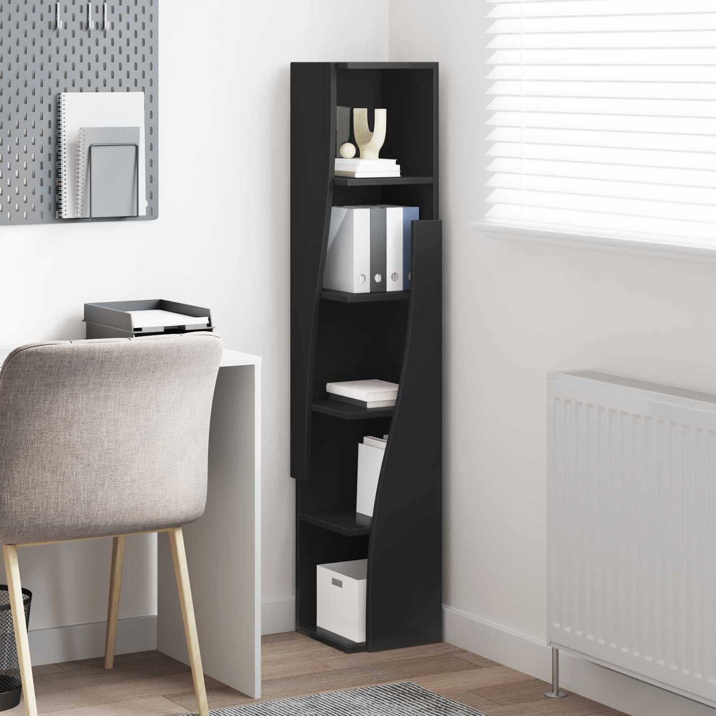 Corner Cabinet 27.5x27x140cm Engineered Wood Black