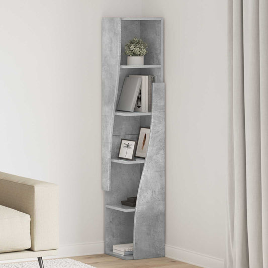 Corner Cabinet 27.5x27x140cm Engineered Wood Concrete Grey