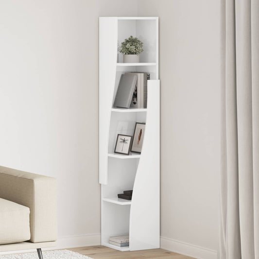 Corner Cabinet 27.5x27x140cm Engineered Wood High Gloss White