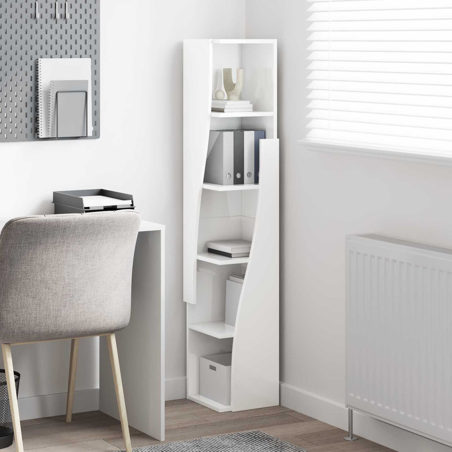 Corner Cabinet 27.5x27x140cm Engineered Wood High Gloss White