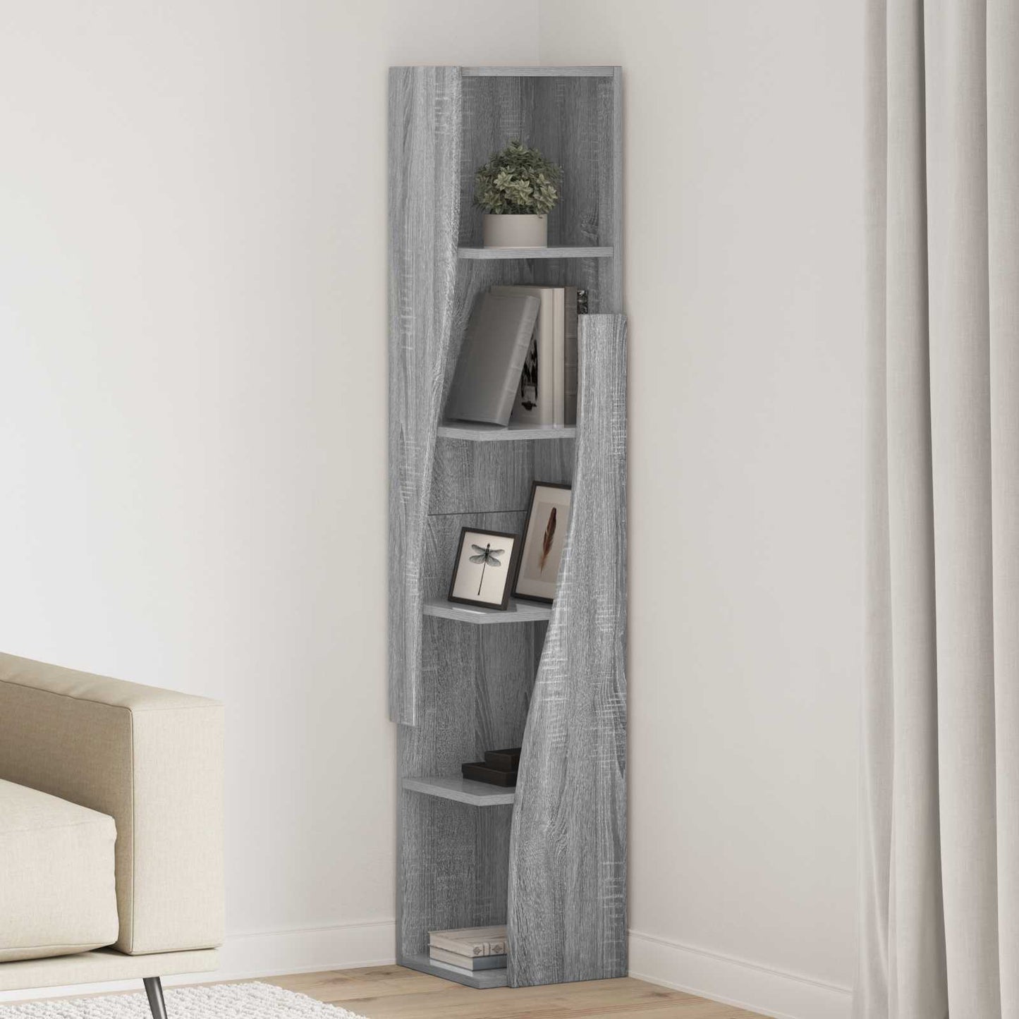 Corner Cabinet 27.5x27x140cm Engineered Wood Grey Sonoma