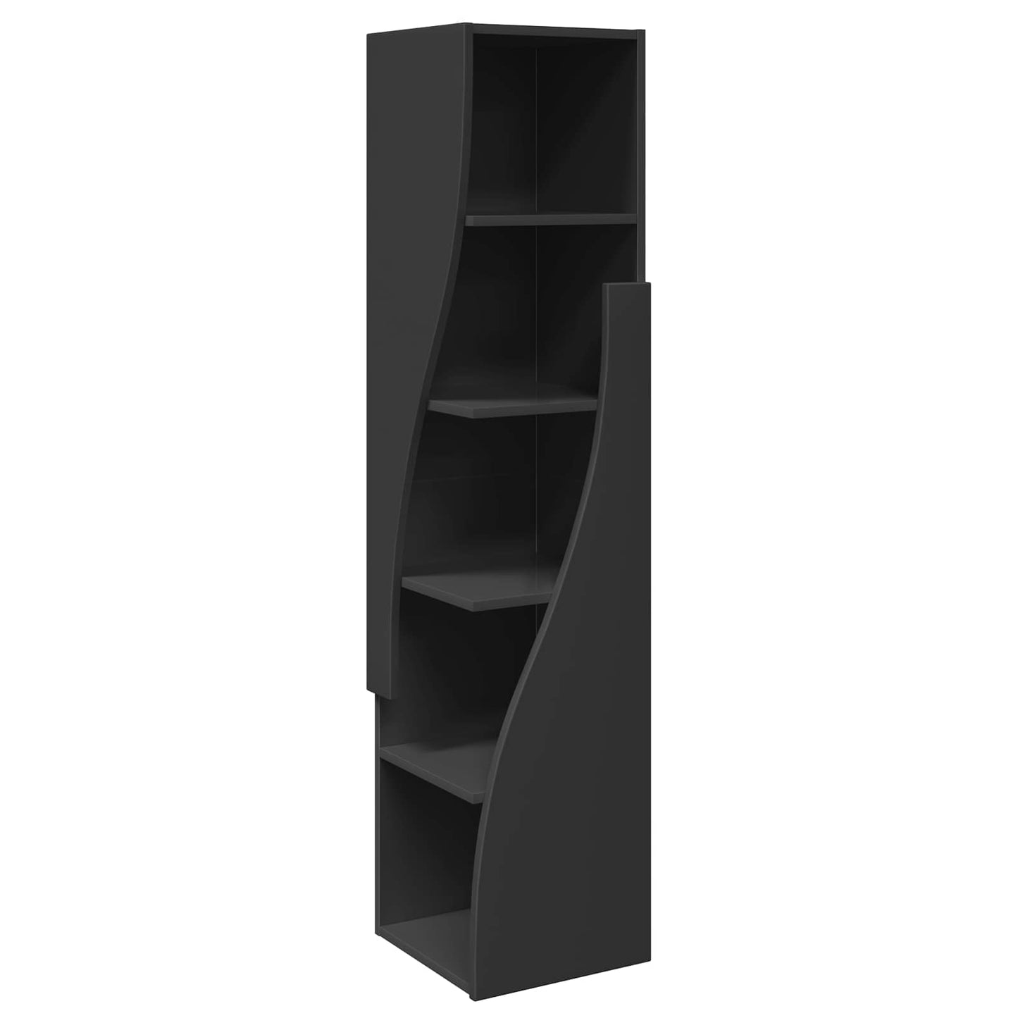 Corner Cabinet 32x32x140cm Engineered Wood Black