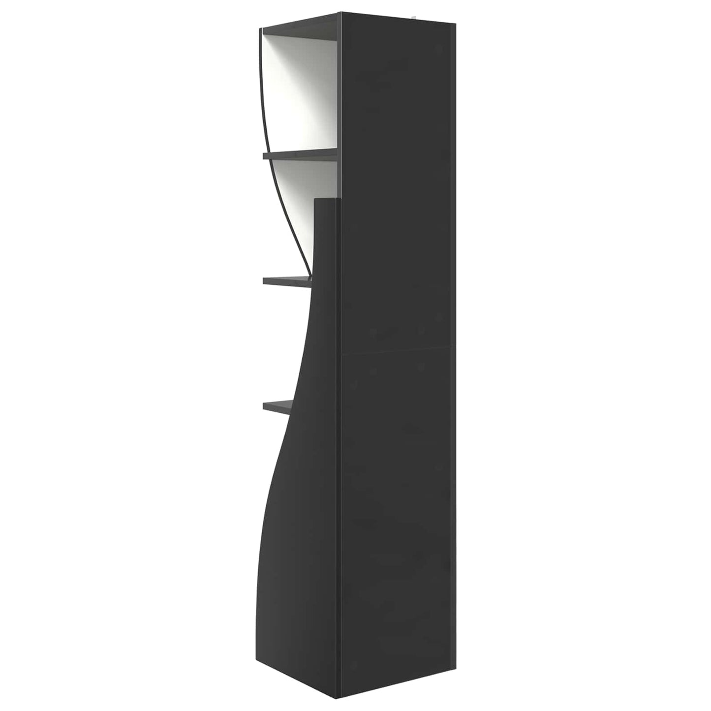 Corner Cabinet 32x32x140cm Engineered Wood Black