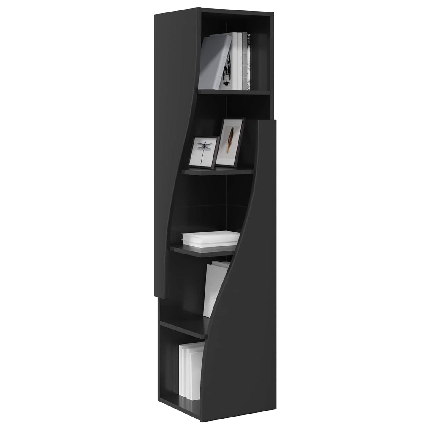 Corner Cabinet 32x32x140cm Engineered Wood Black