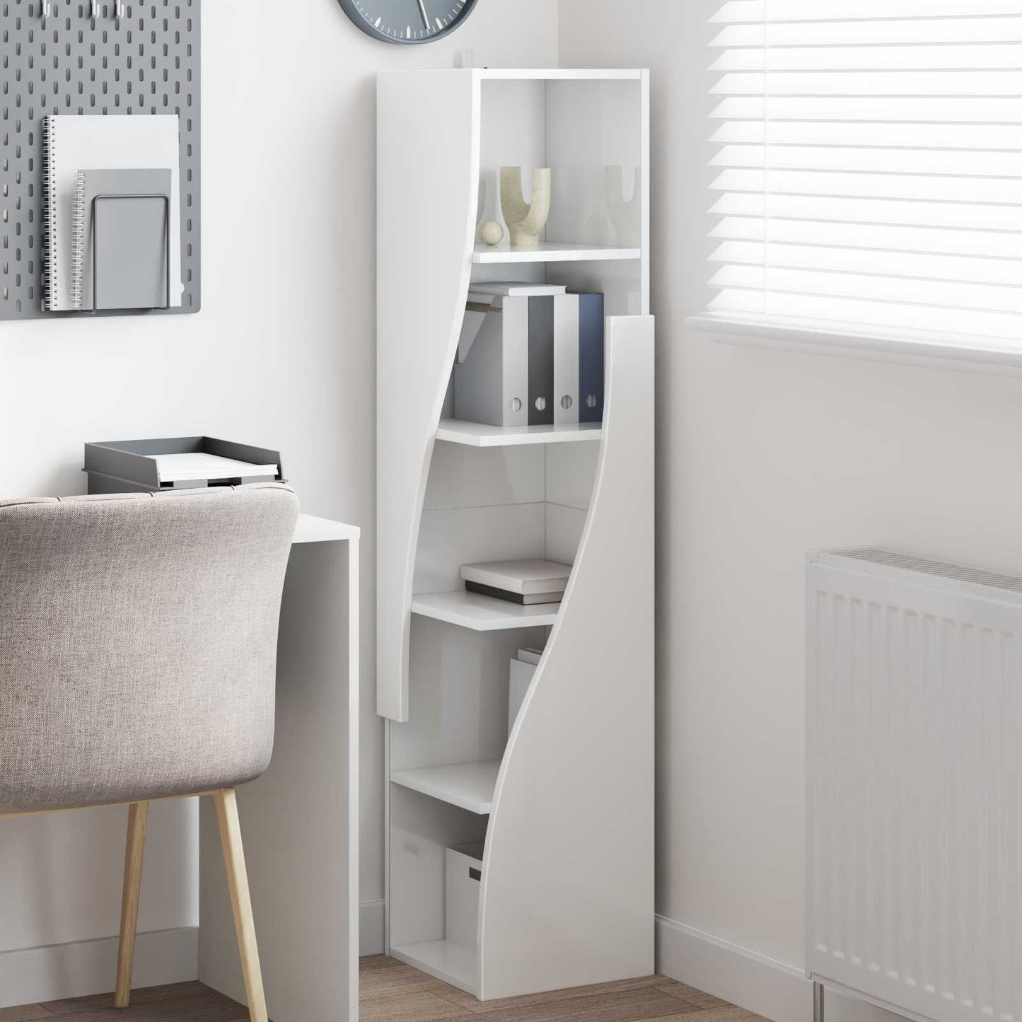 Corner Cabinet 32x32x140cm Engineered Wood High Gloss White