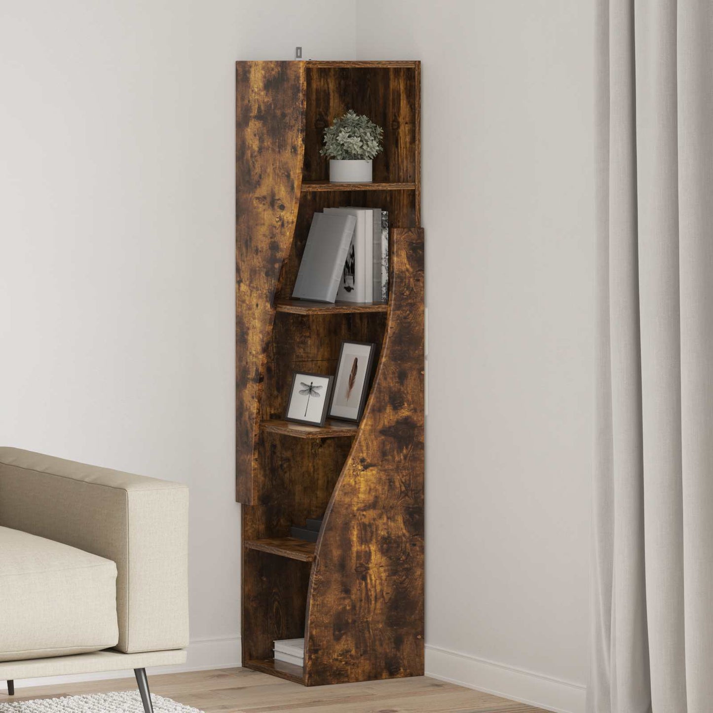 Corner Cabinet 32x32x140cm Engineered Wood Smoked Oak