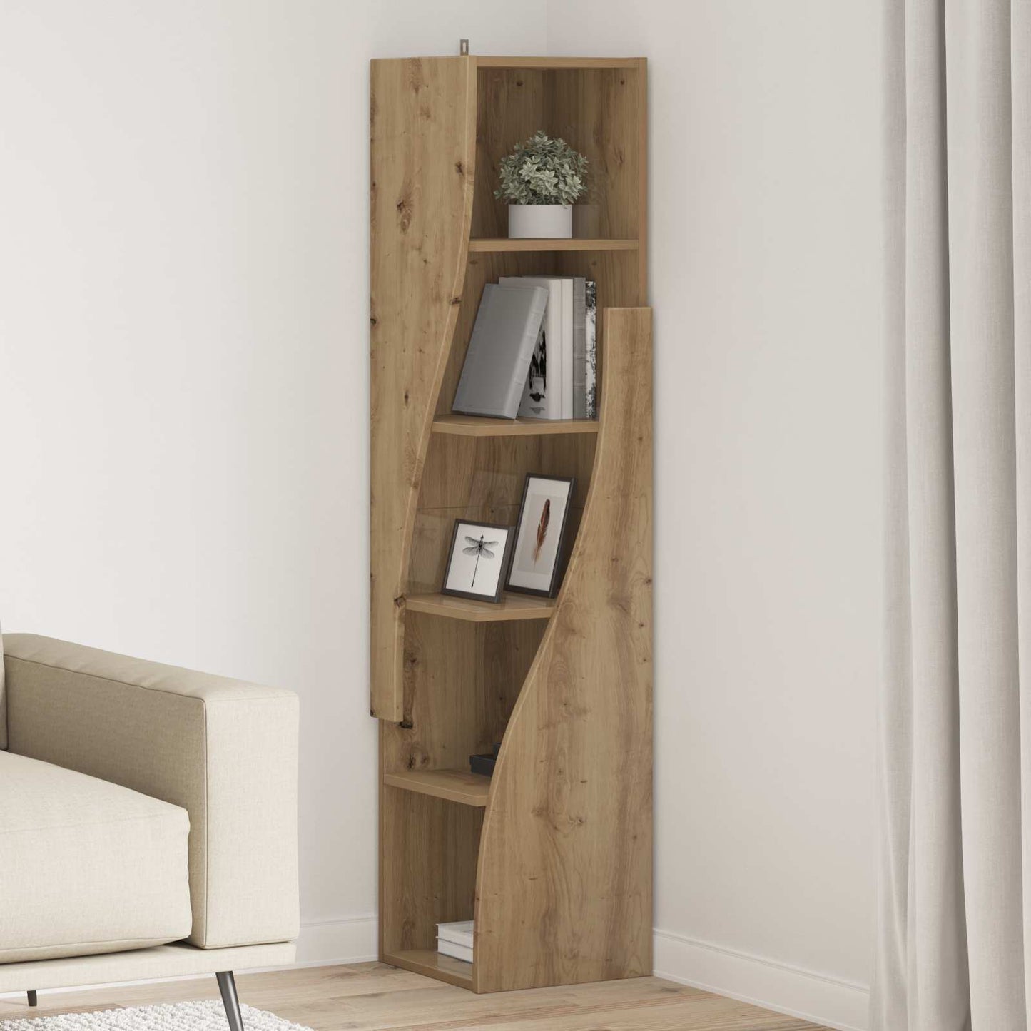 Corner Cabinet 32x32x140cm Engineered Wood Artisan Oak