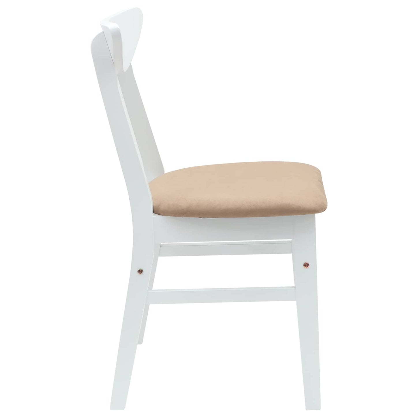 Dining Chairs 2 pcs White 42 x 47.5 x 81 cm Solid Rubber Wood