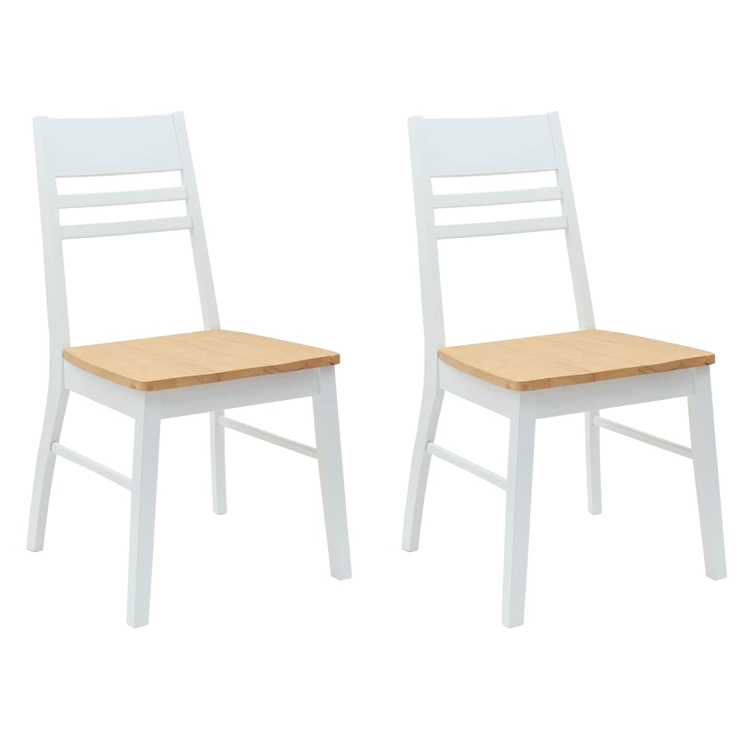 Dining Chairs 2 pcs White 43 x 54 x 89 cm Solid Rubber Wood