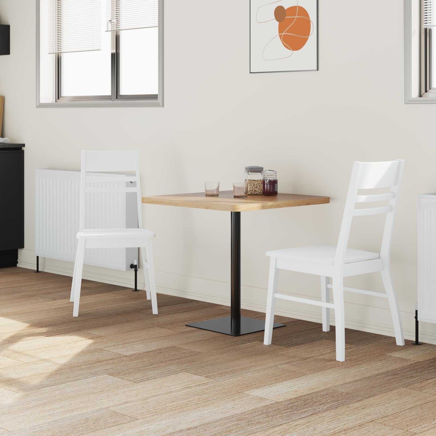 Dining Chairs 2 pcs White 43 x 54 x 89 cm Solid Rubber Wood