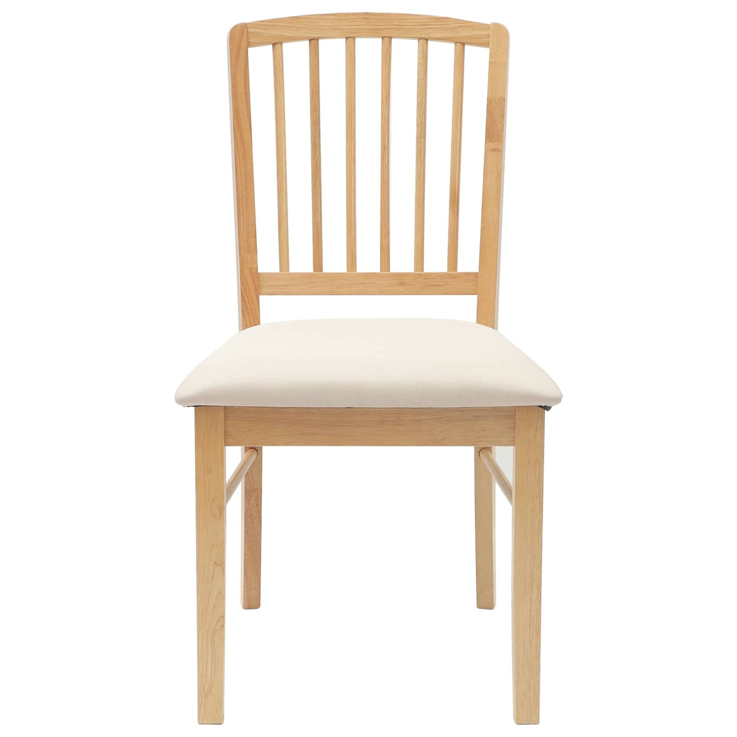 Dining Chairs 2 pcs Natural 50 x 52.5 x 91 cm Solid Rubber Wood