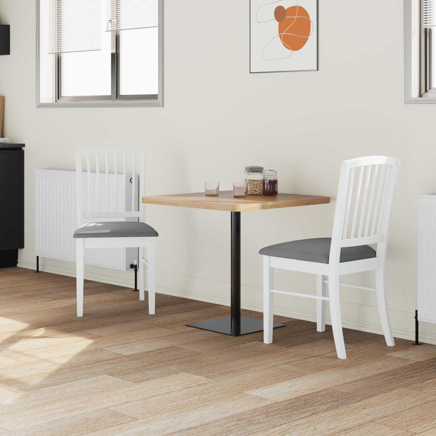 Dining Chairs 2 pcs White 50 x 52.5 x 91 cm Solid Rubber Wood