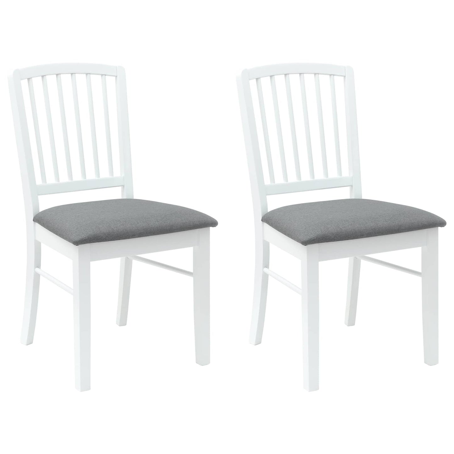 Dining Chairs 2 pcs White 50 x 52.5 x 91 cm Solid Rubber Wood
