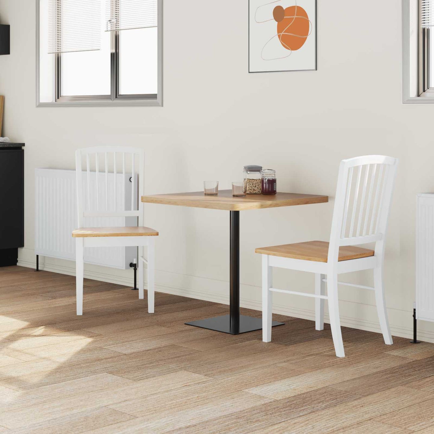 Dining Chairs 2 pcs White 50 x 52.5 x 91 cm Solid Rubber Wood