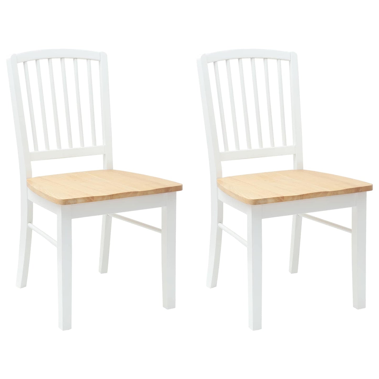 Dining Chairs 2 pcs White 50 x 52.5 x 91 cm Solid Rubber Wood