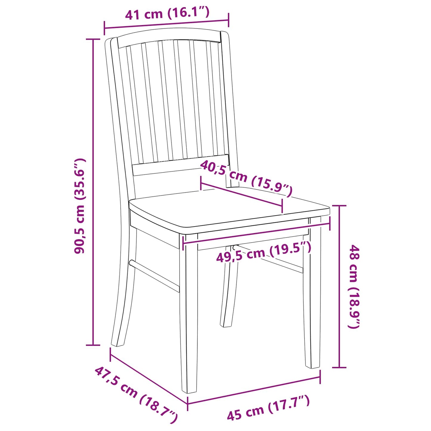 Dining Chairs 2 pcs White 50 x 52.5 x 91 cm Solid Rubber Wood