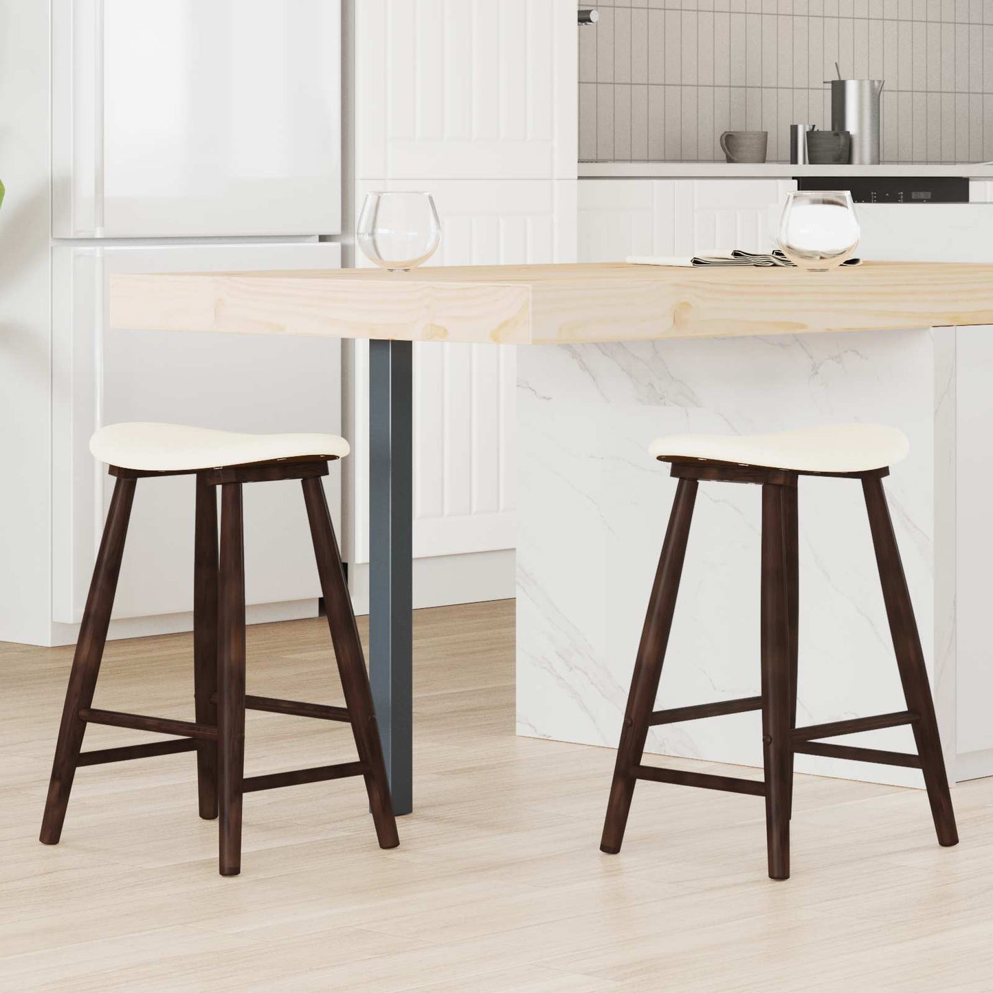Dining Chairs 2 pcs Light Brown 46 x 37 x 63 cm