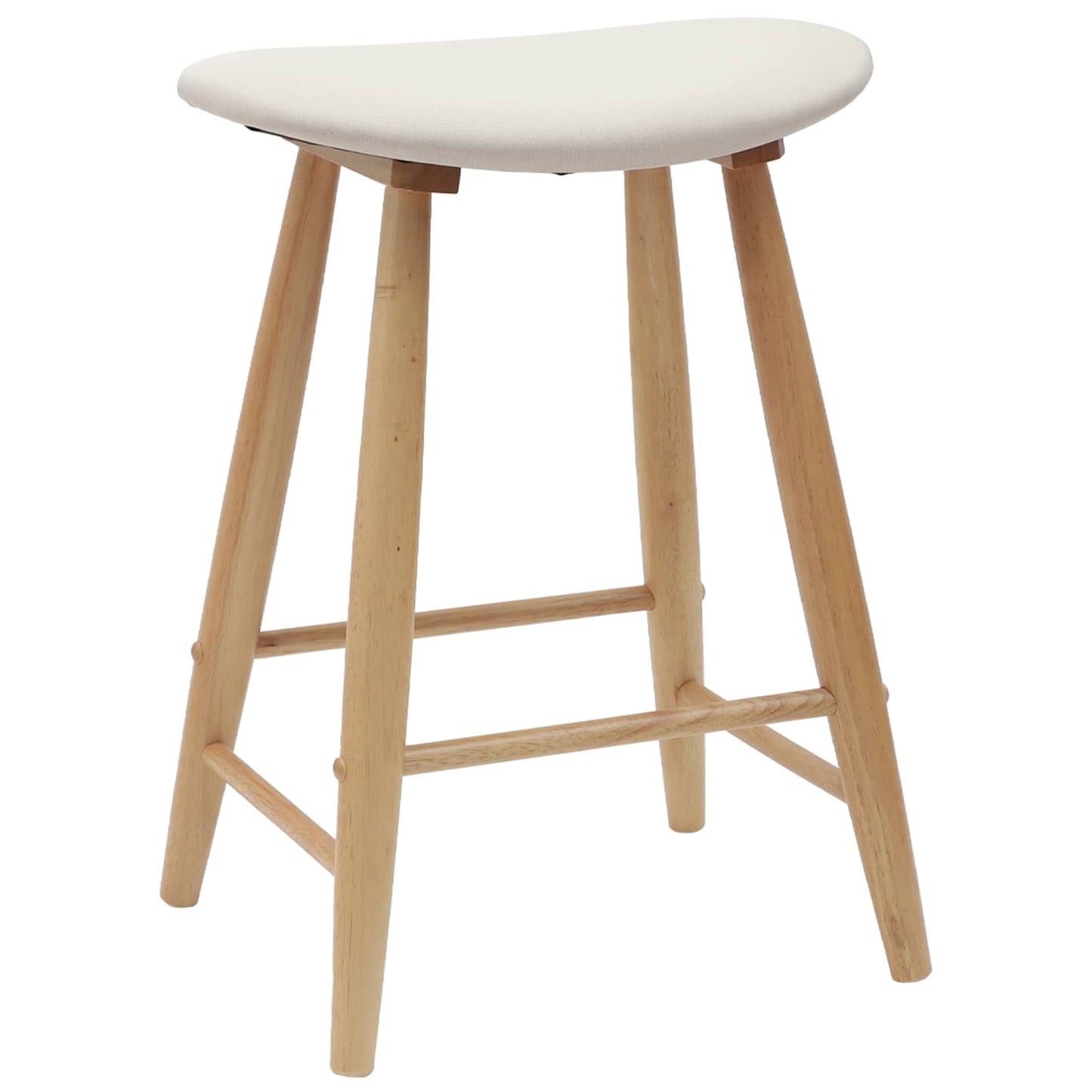 Dining Chairs 2 pcs Natural 46 x 37 x 63 cm Solid Rubber Wood