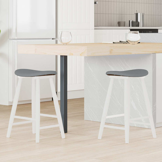 Dining Chairs 2 pcs White 46 x 37 x 63 cm Solid Rubber Wood