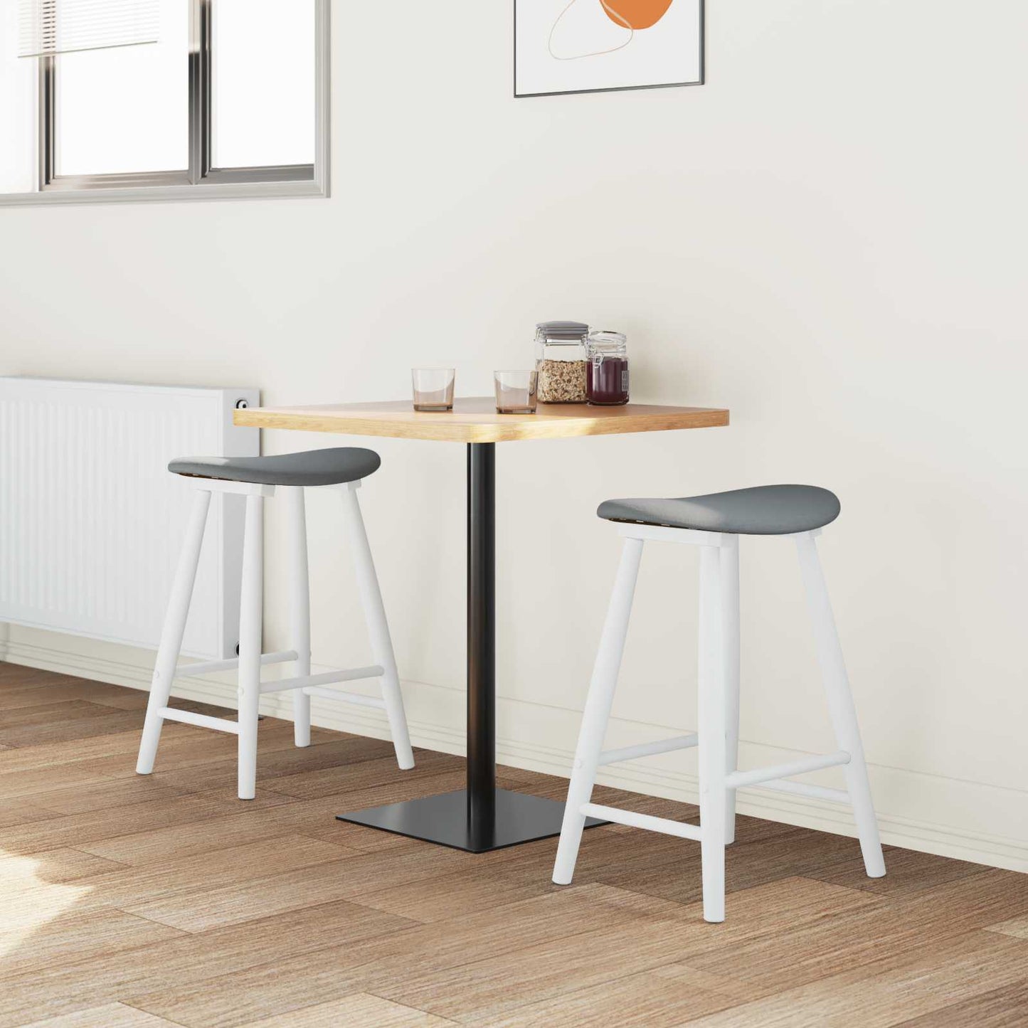Dining Chairs 2 pcs White 46 x 37 x 63 cm Solid Rubber Wood
