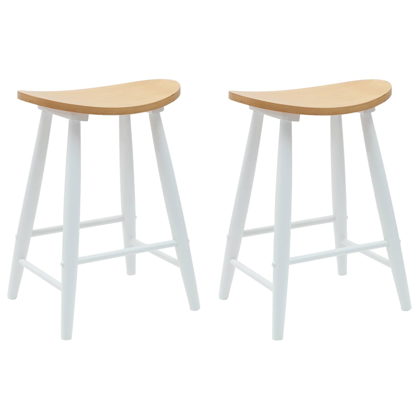 Dining Chairs 2 pcs White 46 x 37 x 63 cm Solid Rubber Wood