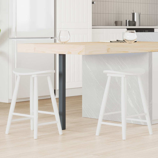 Dining Chairs 2 pcs White 46 x 37 x 63 cm Solid Rubber Wood