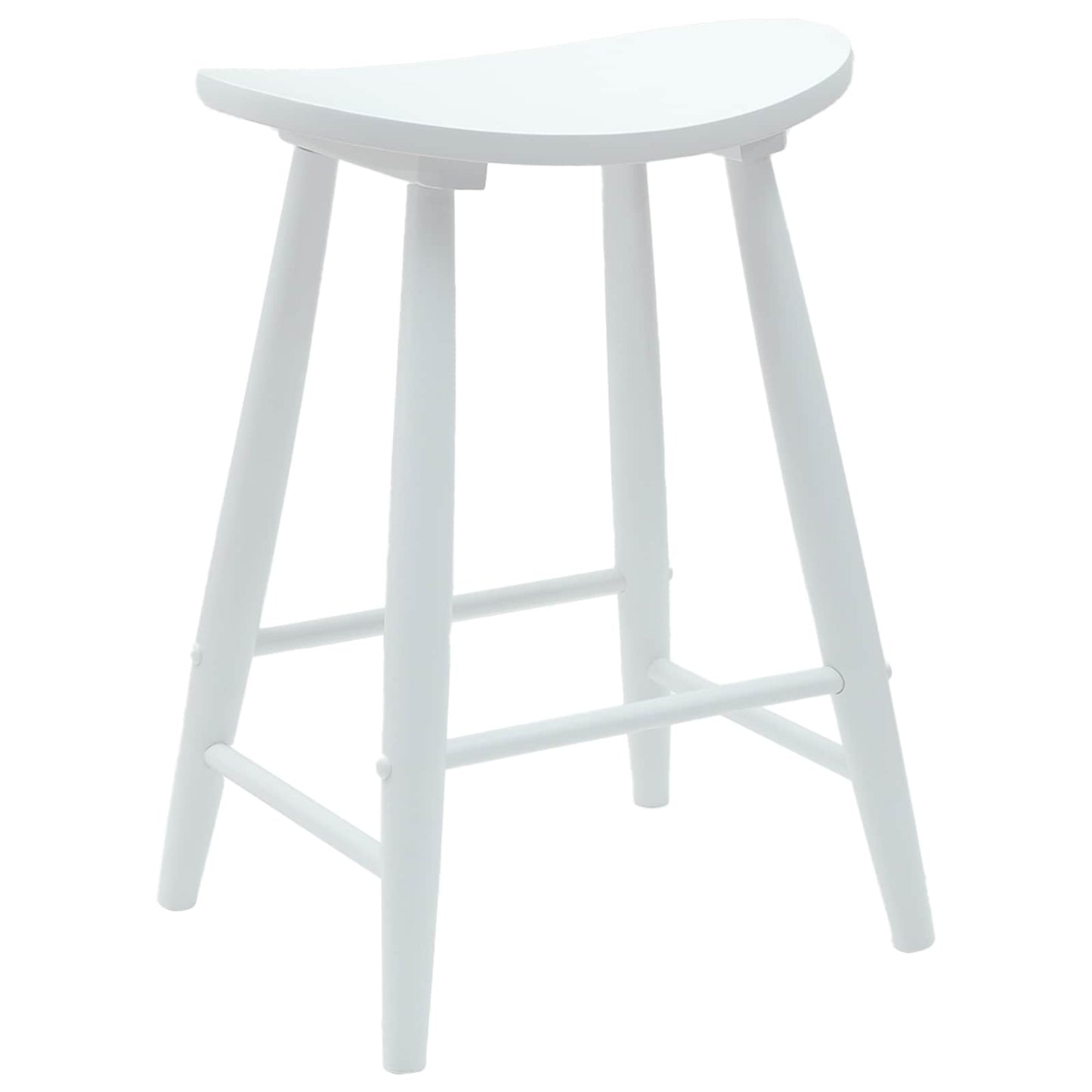 Dining Chairs 2 pcs White 46 x 37 x 63 cm Solid Rubber Wood