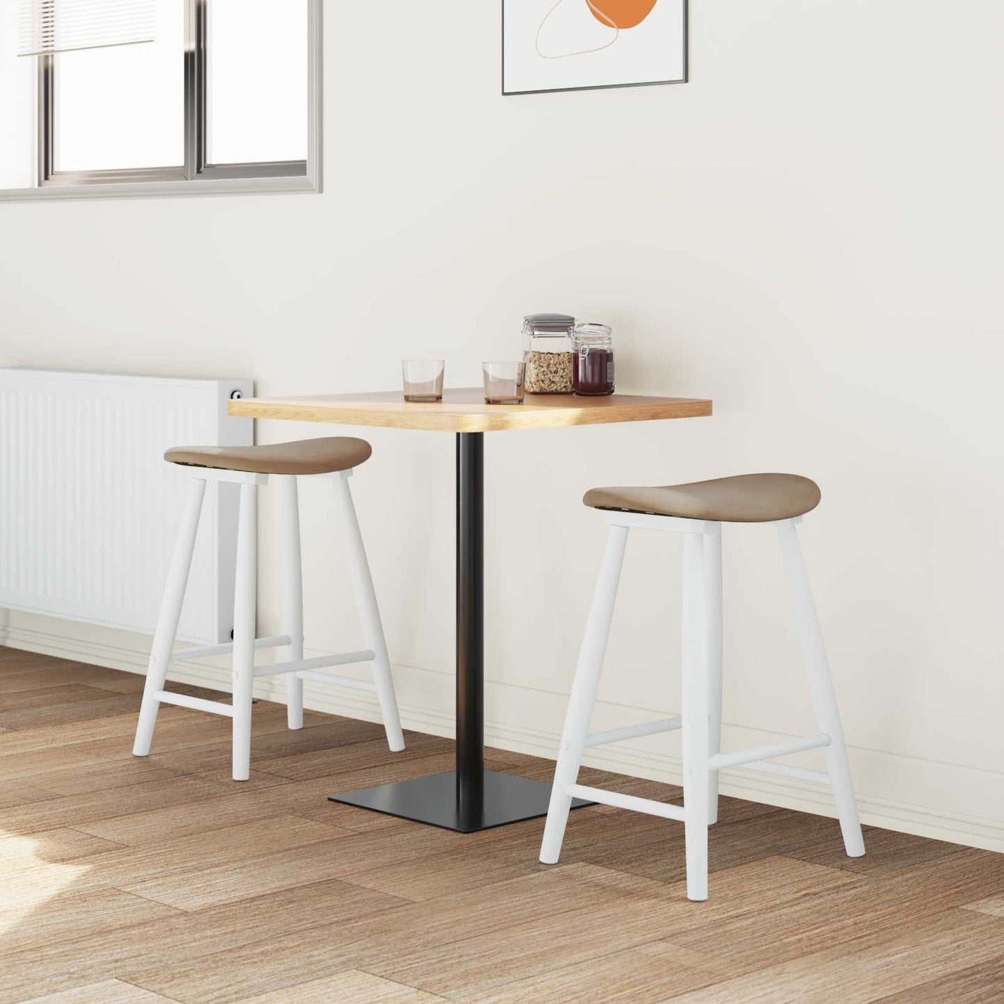 Dining Chairs 2 pcs White 46 x 37 x 63 cm Solid Rubber Wood