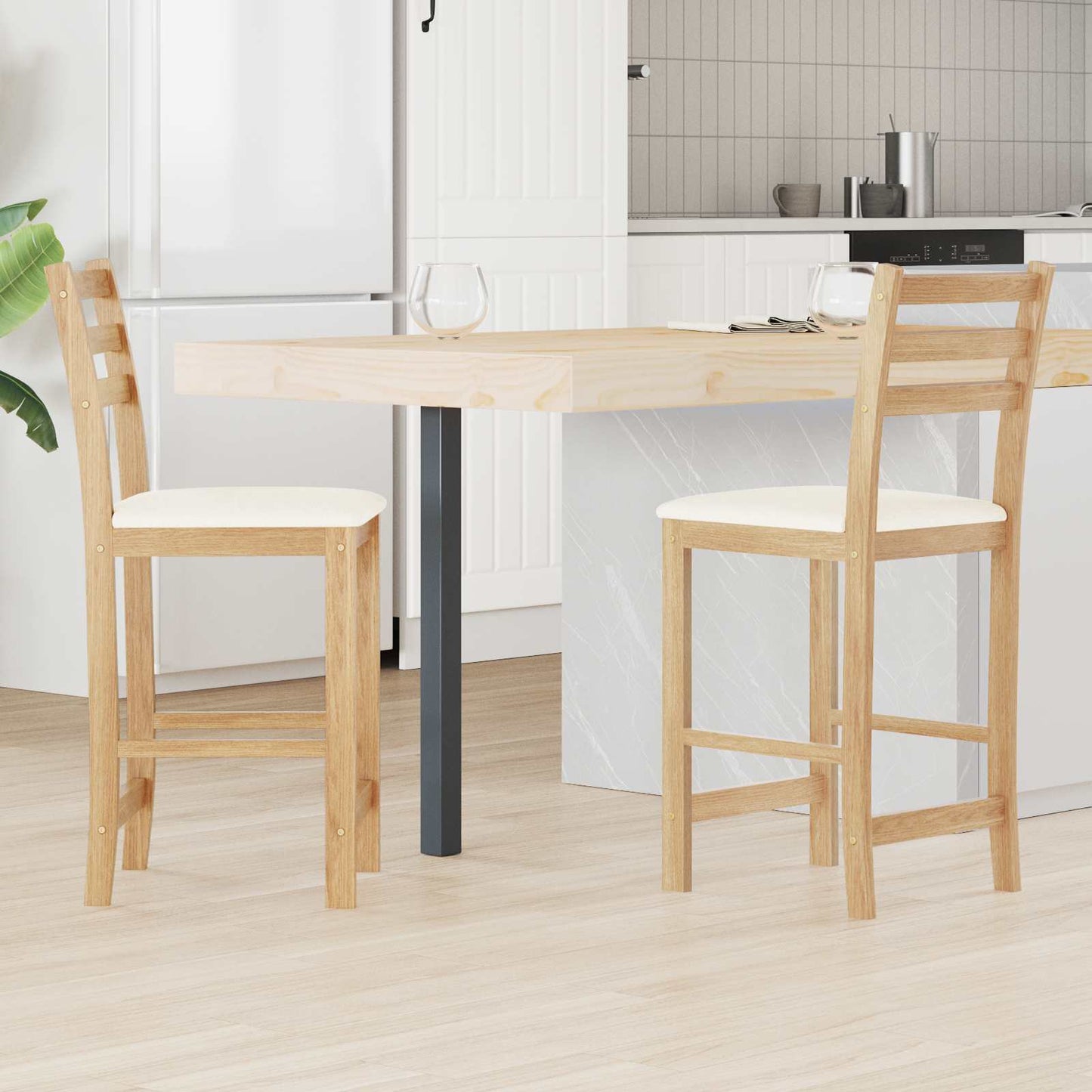 Dining Chairs 2 pcs Natural 40 x 47.5 x 99.5 cm