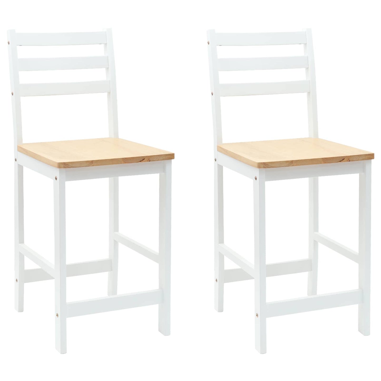 Dining Chairs 2 pcs Solid Rubber Wood White 40 x 47.5 x 99.5 cm