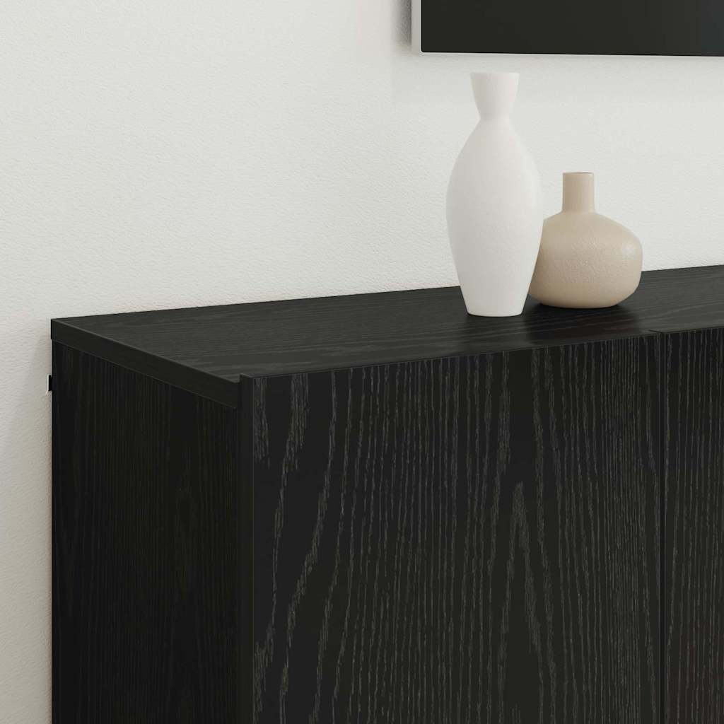 TV Units Wall-mounted 6 pcs Black oak Engineered wood