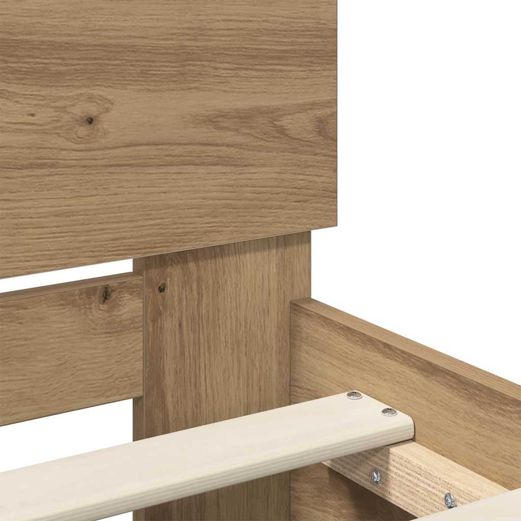 Bed Frame Artisan Oak 140 x 190 cm Engineered Wood