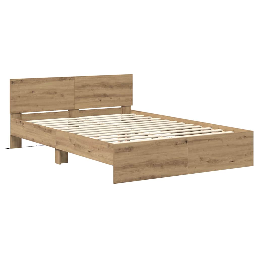 Bed Frame Artisan Oak 120 x 200 cm Engineered Wood
