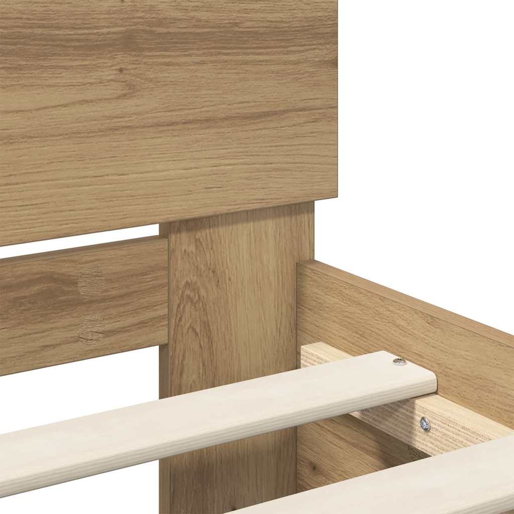 Bed Frame Artisan Oak 180 x 200 cm Engineered Wood