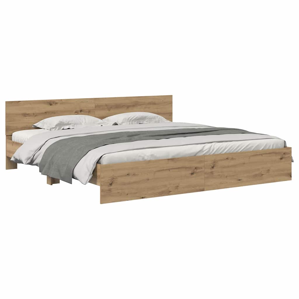 Bed Frame Artisan Oak 180 x 200 cm Engineered Wood