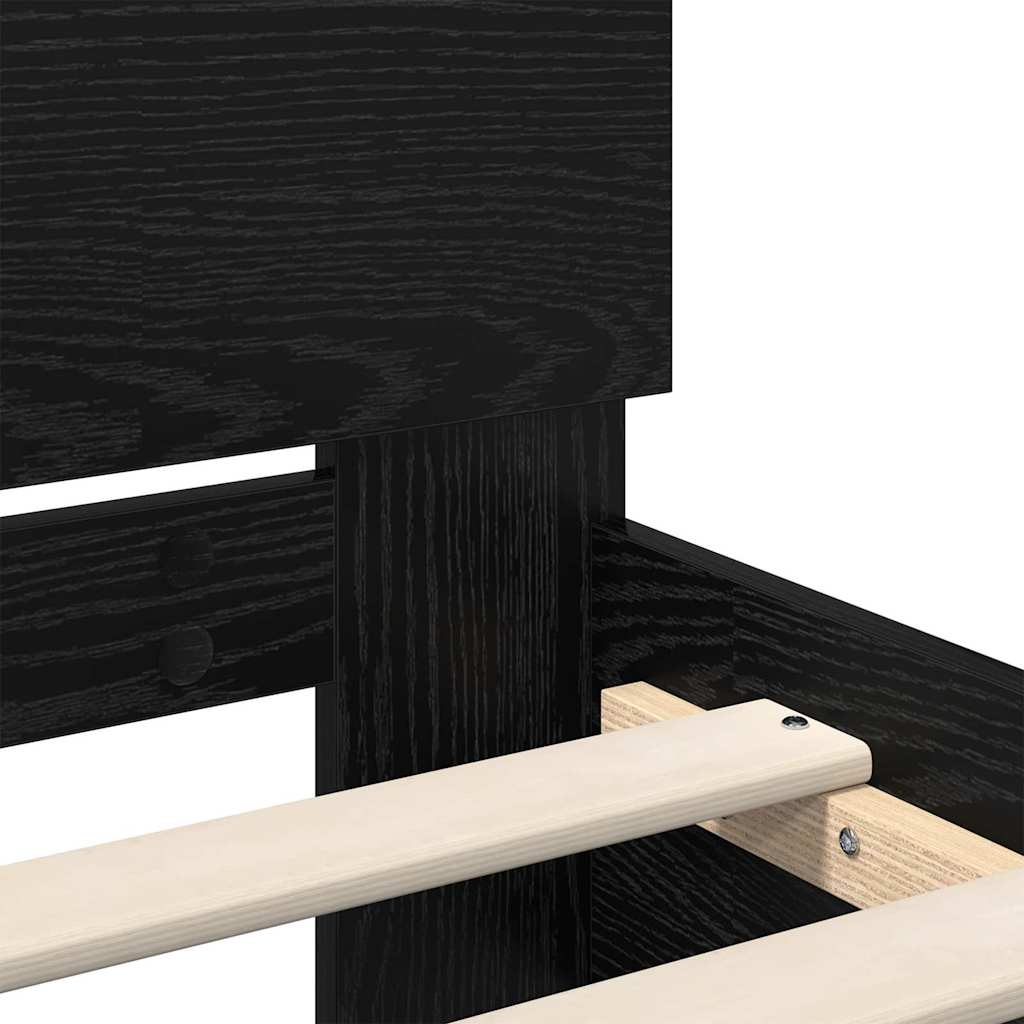 Bed Frame with Headboard Black Oak 180 x 200 cm Engineered Wood