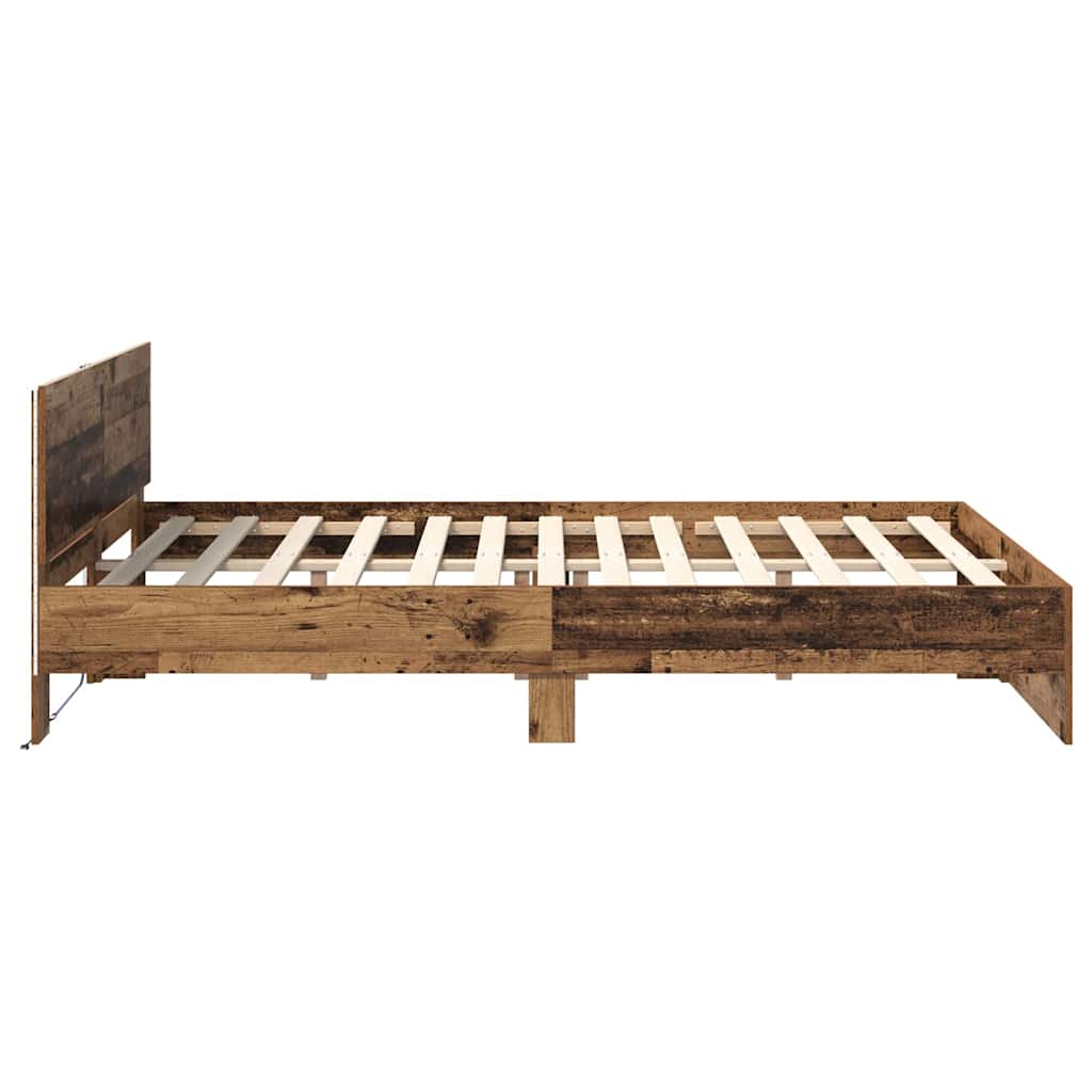 Bed Frame with Headboard Old Wood 140 x 200 cm Engineered Wood