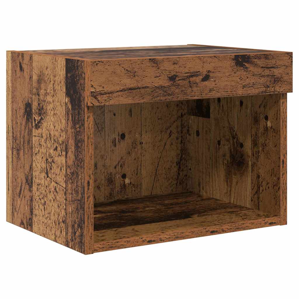 TV Wall Cabinet Set with LED 5 pcs Old Wood Engineered Wood