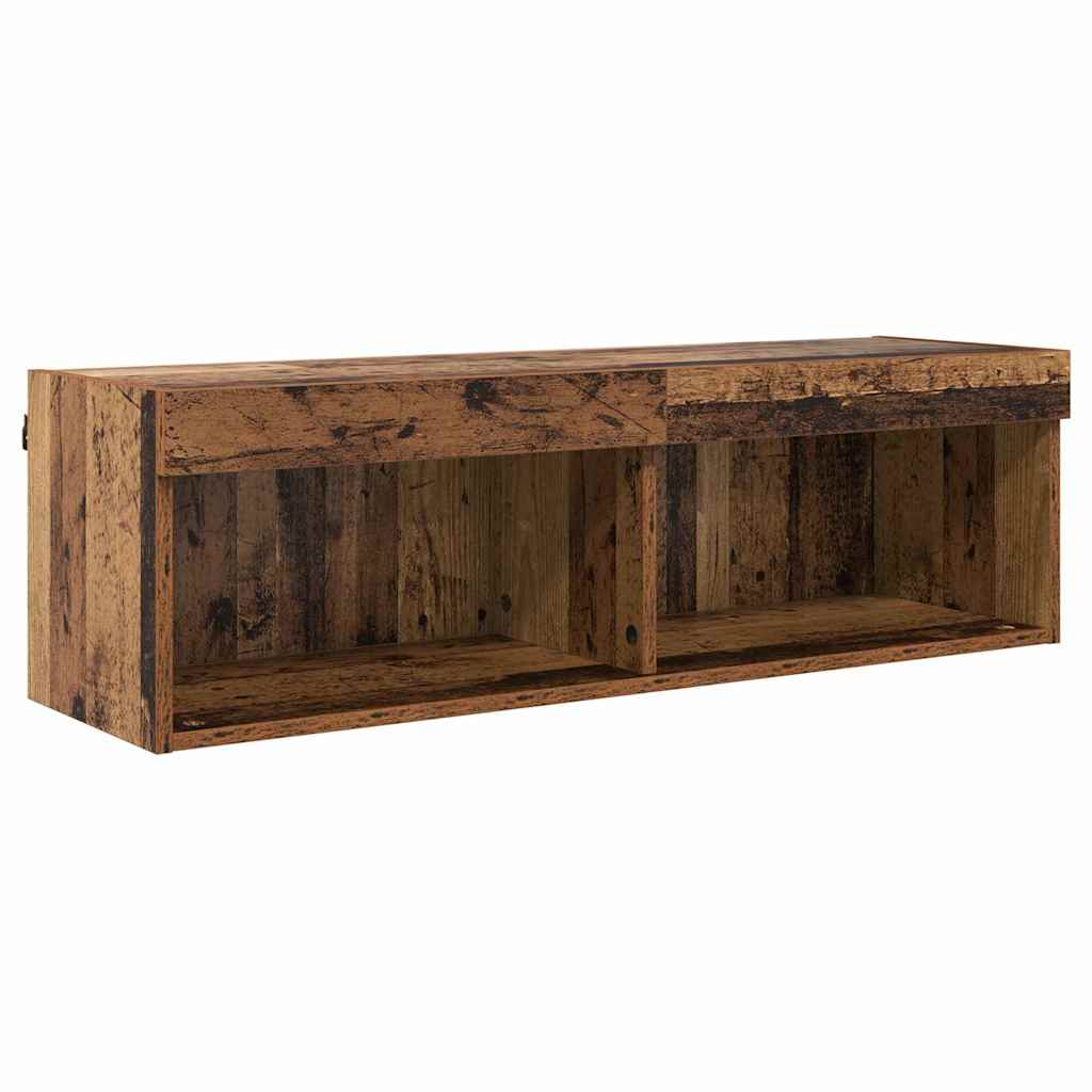TV Wall Cabinet Set with LED 5 pcs Old Wood Engineered Wood