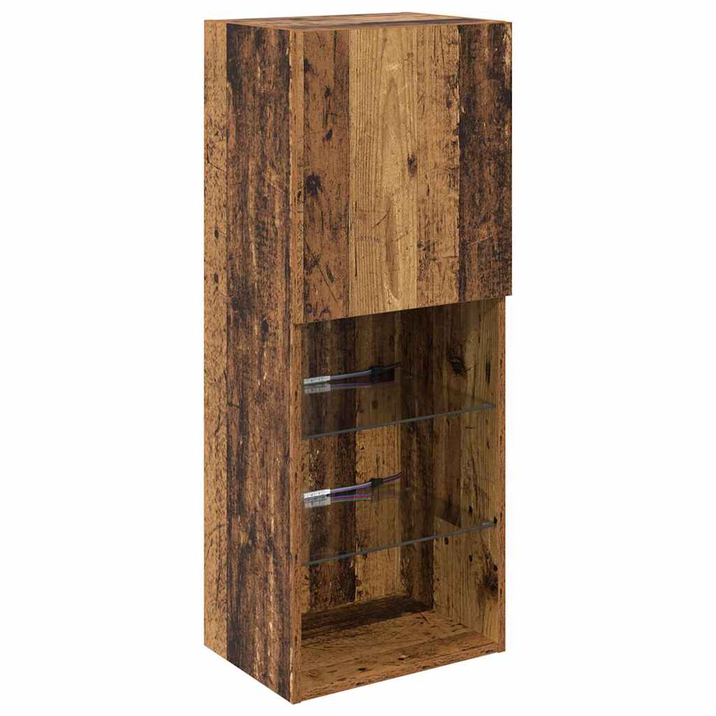 TV Wall Units with LED with LED 5 pcs Old wood Engineered Wood