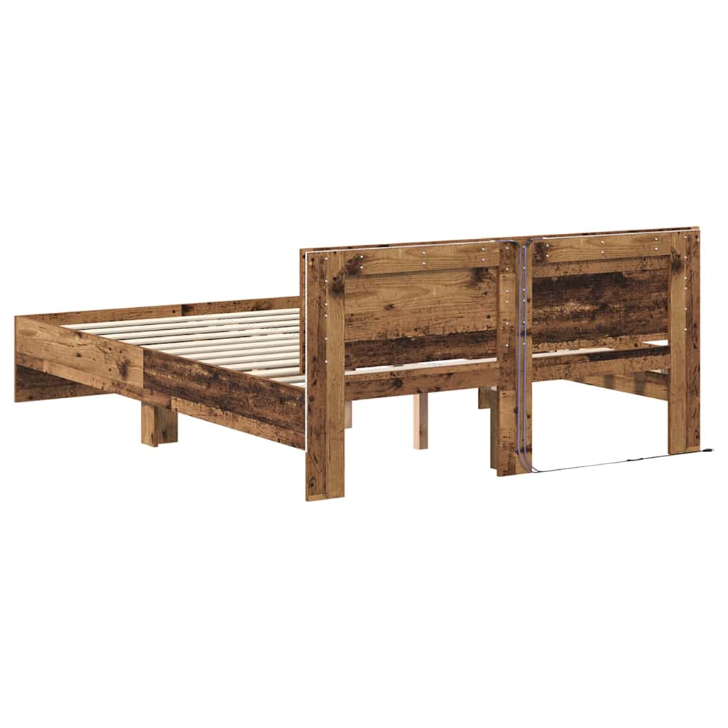 Bed Frame with Headboard Old Wood 160 x 200 cm Engineered Wood