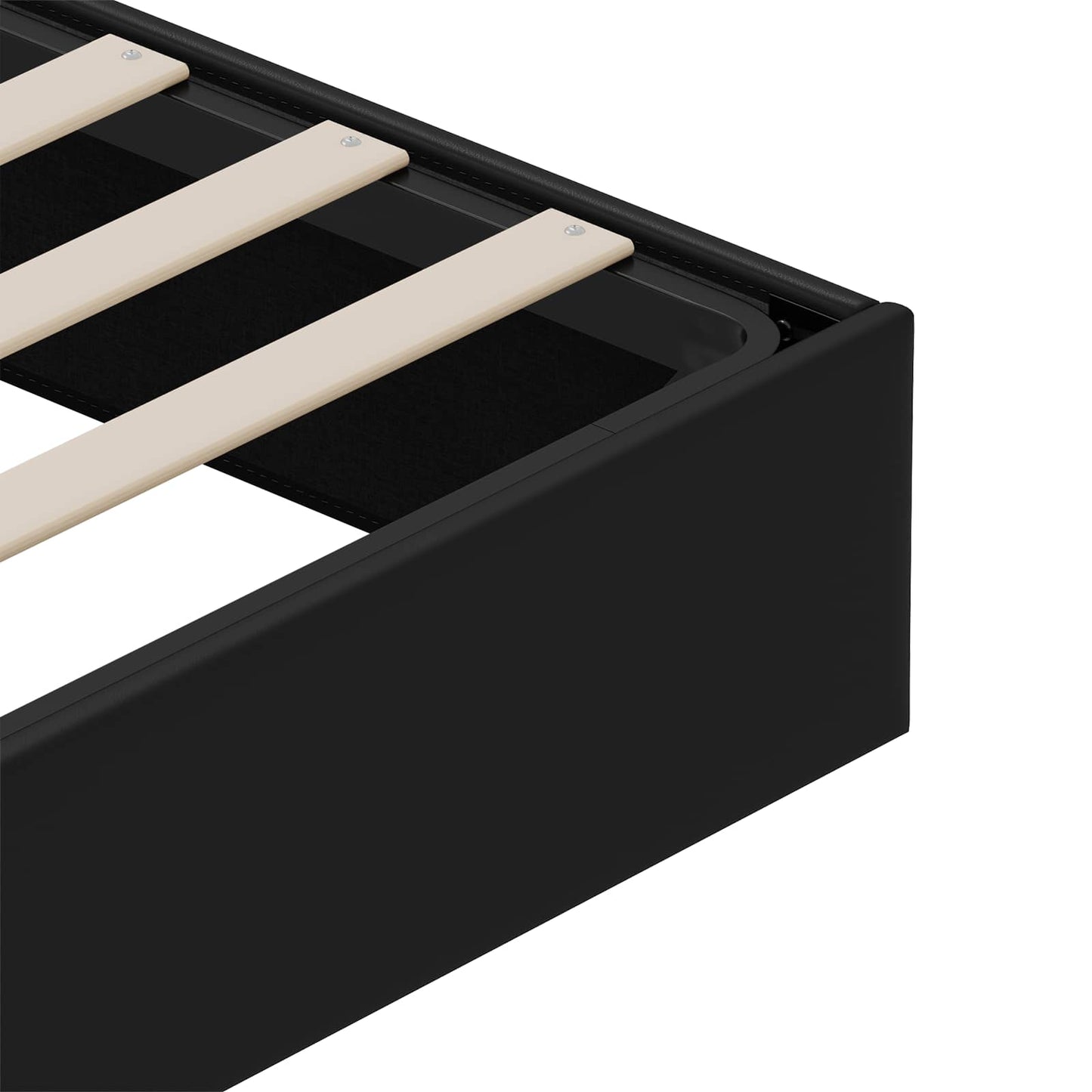 Ottoman Bed Frame Black King Size Faux Leather