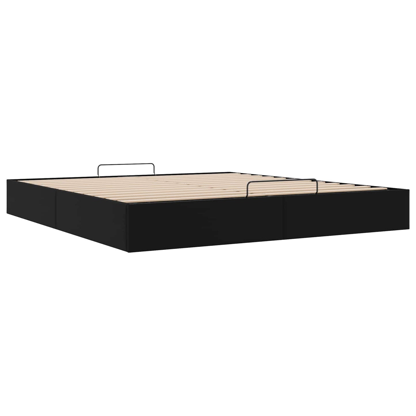 Ottoman Bed Frame Black King Size Faux Leather