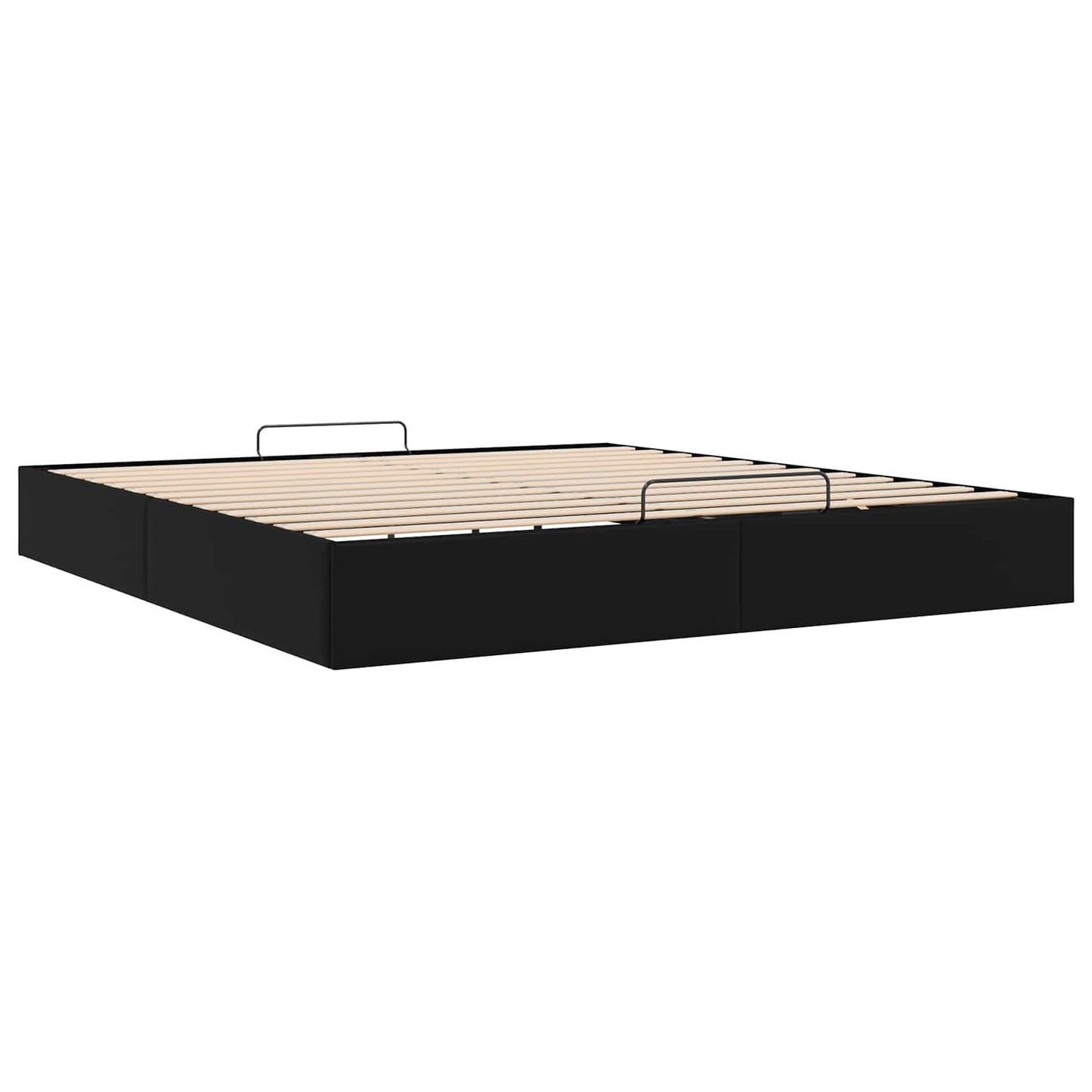 Ottoman Bed Frame Black King Size Faux Leather