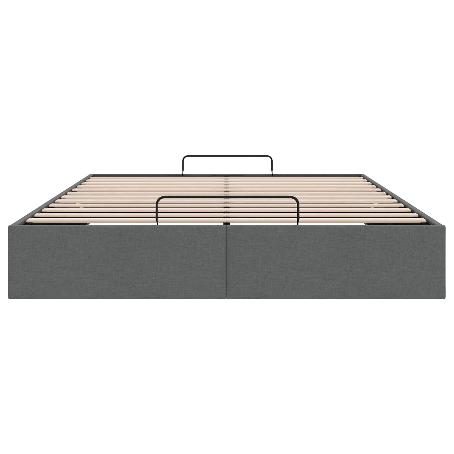Ottoman Bed Frame Dark Grey Queen Size Fabric