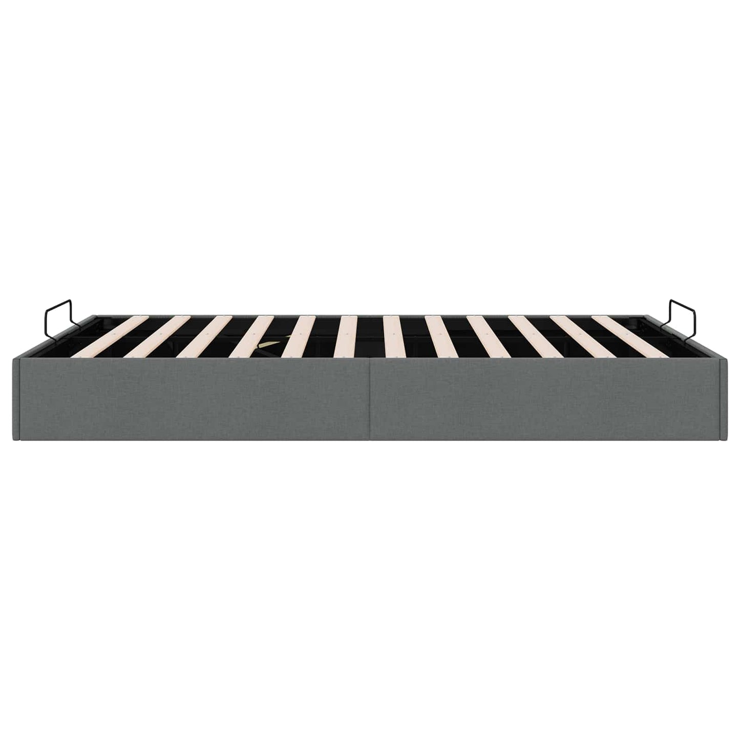 Ottoman Bed Frame Dark Grey Queen Size Fabric